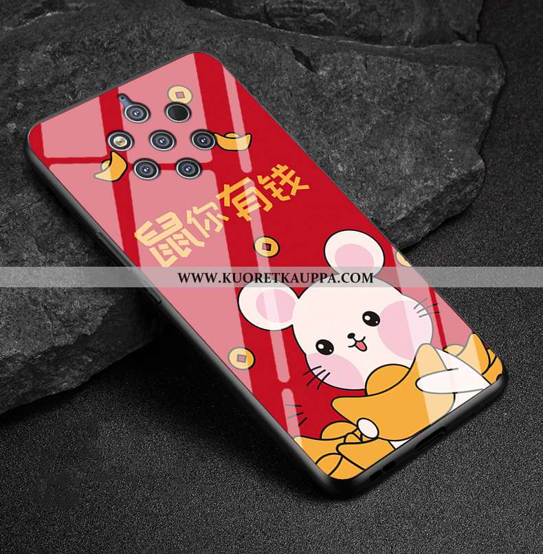 Kuori Nokia 9 Pureview, Kuoret Nokia 9 Pureview, Kotelo Nokia 9 Pureview Lasi Suojaus Rikkaus Punain