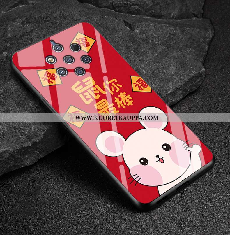 Kuori Nokia 9 Pureview, Kuoret Nokia 9 Pureview, Kotelo Nokia 9 Pureview Lasi Suojaus Rikkaus Punain