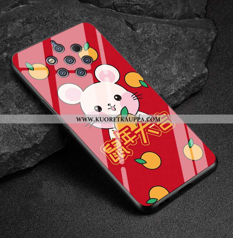 Kuori Nokia 9 Pureview, Kuoret Nokia 9 Pureview, Kotelo Nokia 9 Pureview Lasi Suojaus Rikkaus Punain