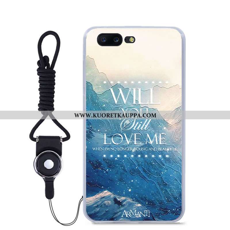 Kuori Oneplus 5, Kuoret Oneplus 5, Kotelo Oneplus 5 Suojaus Kohokuviointi Puhelimen Maalaus Sininen