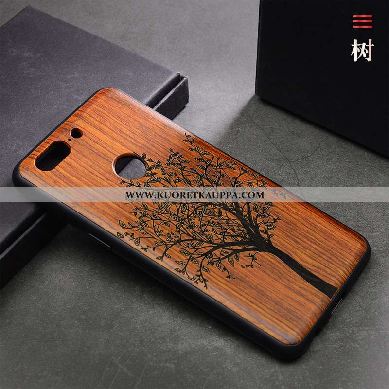 Kuori Oneplus 5t, Kuoret Oneplus 5t, Kotelo Oneplus 5t Puu Suojaus Murtumaton Kuvio Ruskea