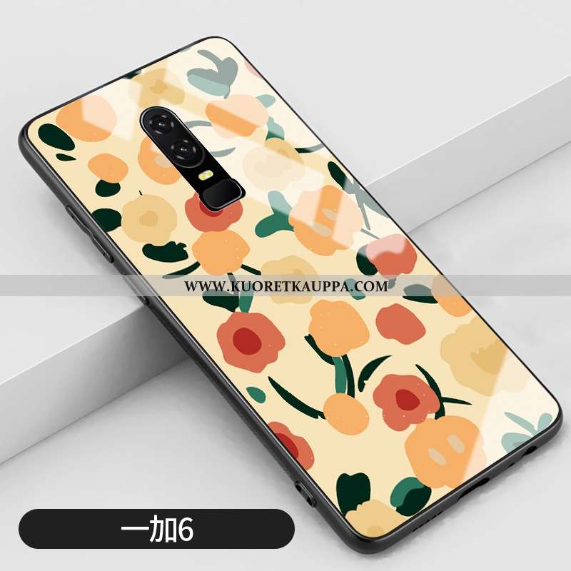 Kuori Oneplus 6, Kuoret Oneplus 6, Kotelo Oneplus 6 Luova Vuosikerta Rakastunut Suuntaus Keltaiset