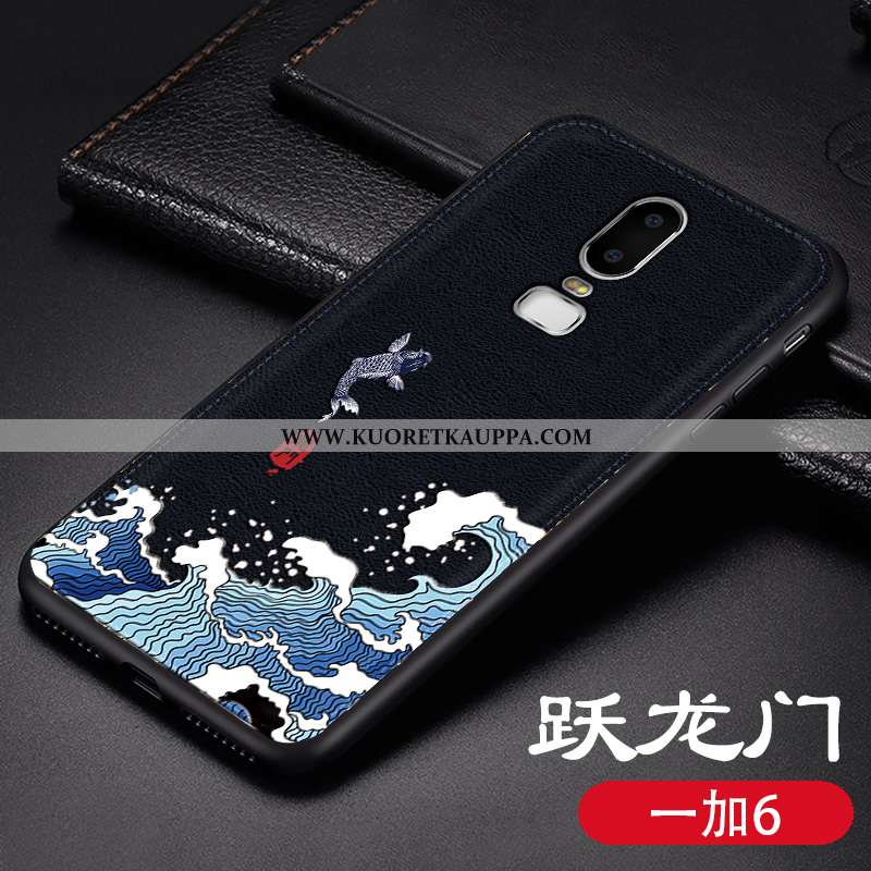 Kuori Oneplus 6, Kuoret Oneplus 6, Kotelo Oneplus 6 Persoonallisuus Kohokuviointi Puhelimen Musta Mu