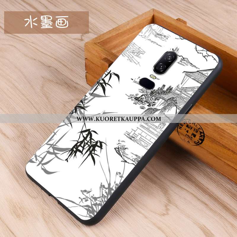 Kuori Oneplus 6, Kuoret Oneplus 6, Kotelo Oneplus 6 Pesty Suede Persoonallisuus Valkoinen Puhelimen