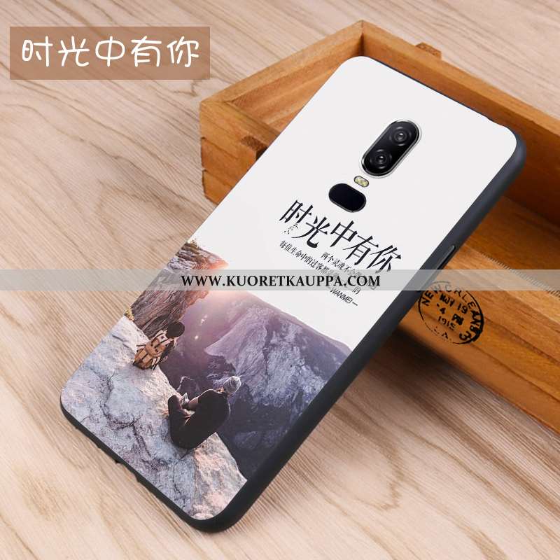 Kuori Oneplus 6, Kuoret Oneplus 6, Kotelo Oneplus 6 Pesty Suede Persoonallisuus Valkoinen Puhelimen