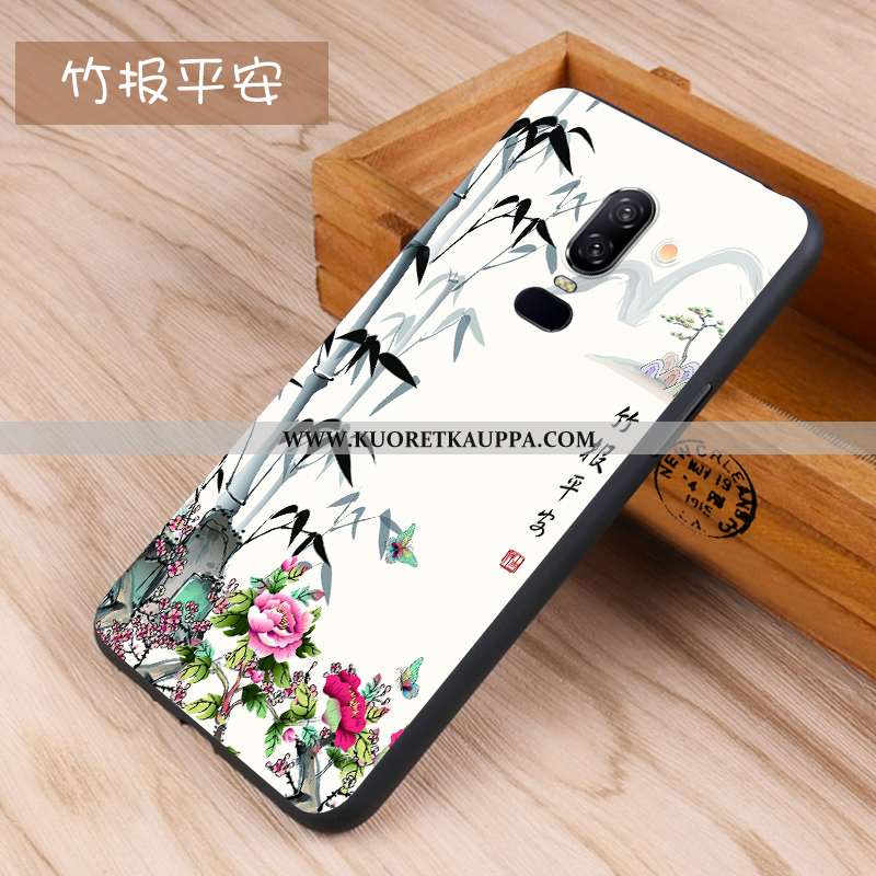 Kuori Oneplus 6, Kuoret Oneplus 6, Kotelo Oneplus 6 Pesty Suede Persoonallisuus Valkoinen Puhelimen