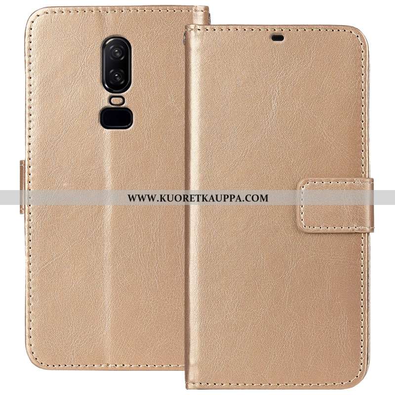 Kuori Oneplus 6, Kuoret Oneplus 6, Kotelo Oneplus 6 Salkku Suojaus Murtumaton Nahkakuori Punainen Pi