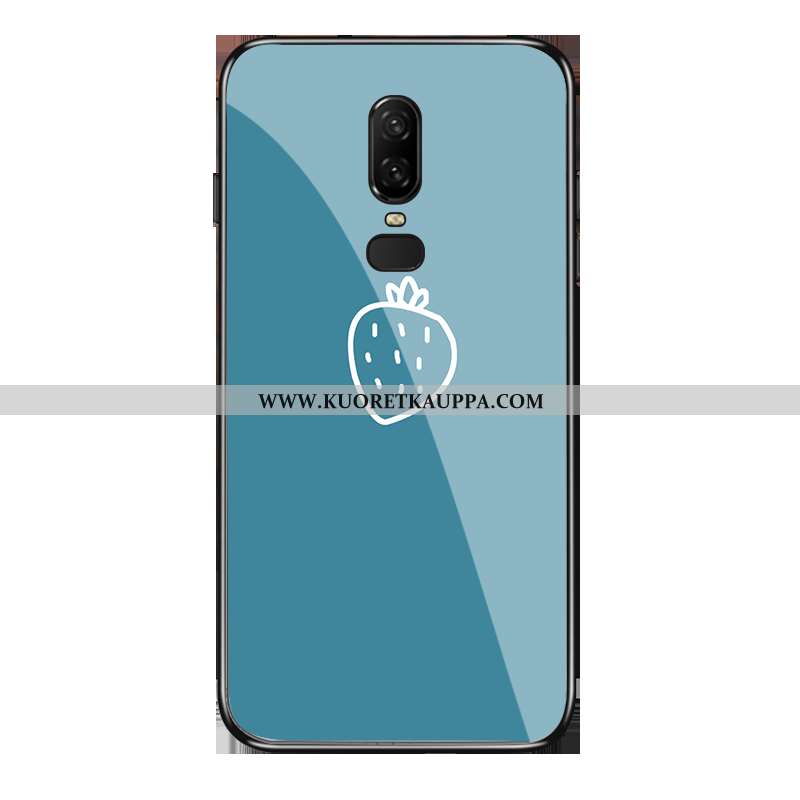 Kuori Oneplus 6, Kuoret Oneplus 6, Kotelo Oneplus 6 Silikoni Lasi Pieni All Inclusive Sininen