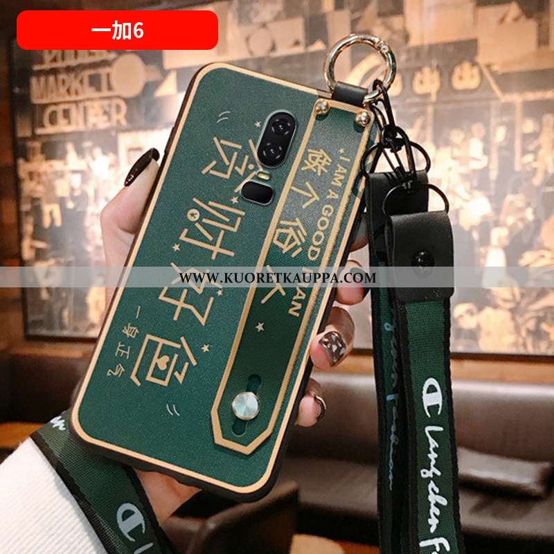 Kuori Oneplus 6, Kuoret Oneplus 6, Kotelo Oneplus 6 Silikoni Suojaus Rikkaus Persoonallisuus Vihreä
