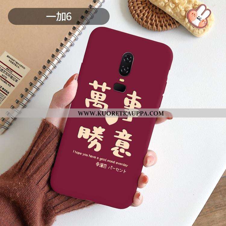 Kuori Oneplus 6, Kuoret Oneplus 6, Kotelo Oneplus 6 Silikoni Suojaus Valo Rotta Punainen