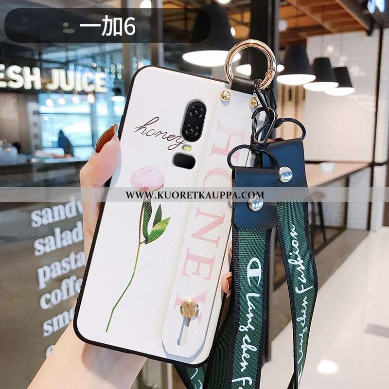 Kuori Oneplus 6, Kuoret Oneplus 6, Kotelo Oneplus 6 Valo Silikoni Kukka Kiinalainen Tyyli Valkoinen