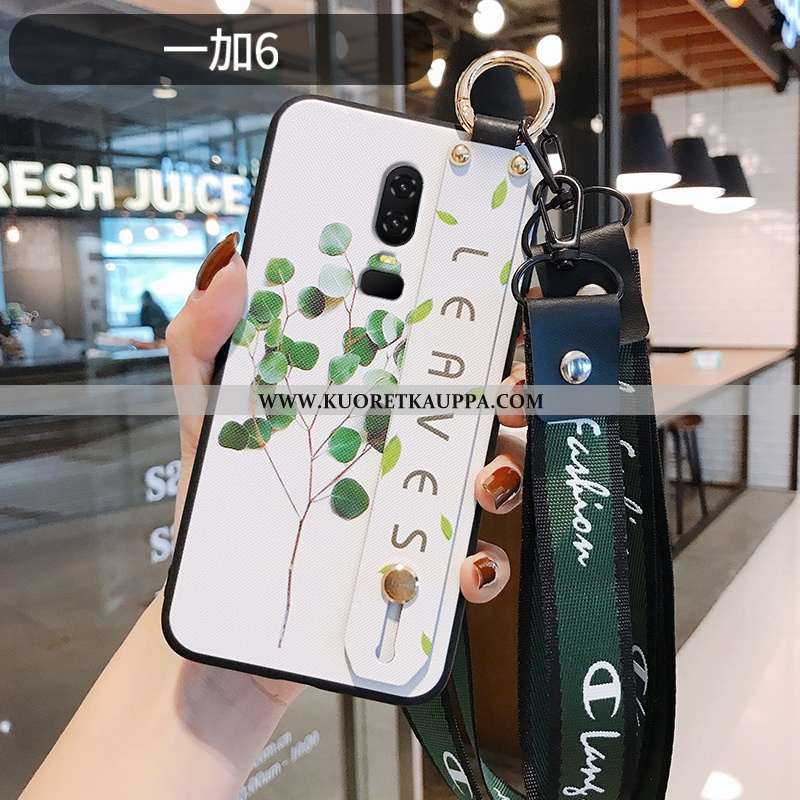 Kuori Oneplus 6, Kuoret Oneplus 6, Kotelo Oneplus 6 Valo Silikoni Kukka Kiinalainen Tyyli Valkoinen