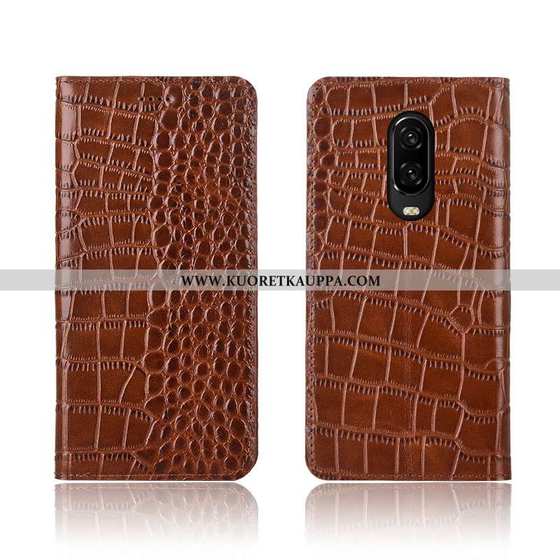 Kuori Oneplus 6t, Kuoret Oneplus 6t, Kotelo Oneplus 6t Aito Nahka Pehmeä Neste Murtumaton Krokotiili