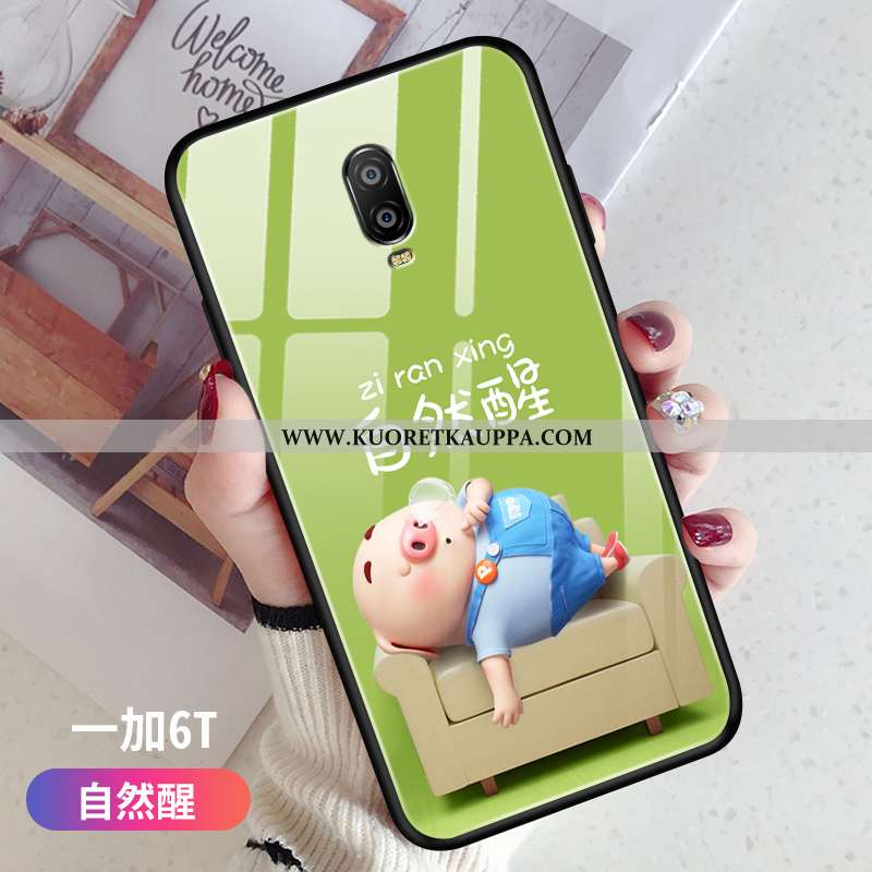 Kuori Oneplus 6t, Kuoret Oneplus 6t, Kotelo Oneplus 6t Lasi Luova Rakastunut Punainen Pehmeä Neste