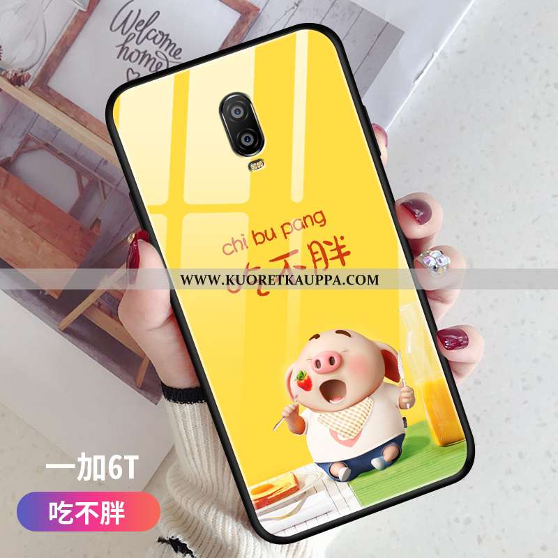 Kuori Oneplus 6t, Kuoret Oneplus 6t, Kotelo Oneplus 6t Lasi Luova Rakastunut Punainen Pehmeä Neste