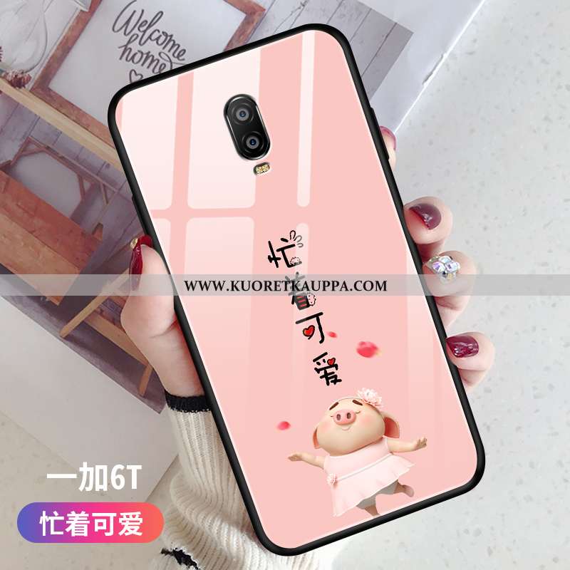 Kuori Oneplus 6t, Kuoret Oneplus 6t, Kotelo Oneplus 6t Lasi Luova Rakastunut Punainen Pehmeä Neste