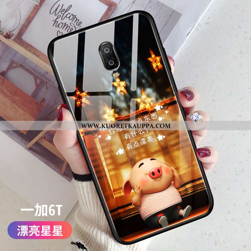 Kuori Oneplus 6t, Kuoret Oneplus 6t, Kotelo Oneplus 6t Lasi Luova Rakastunut Punainen Pehmeä Neste