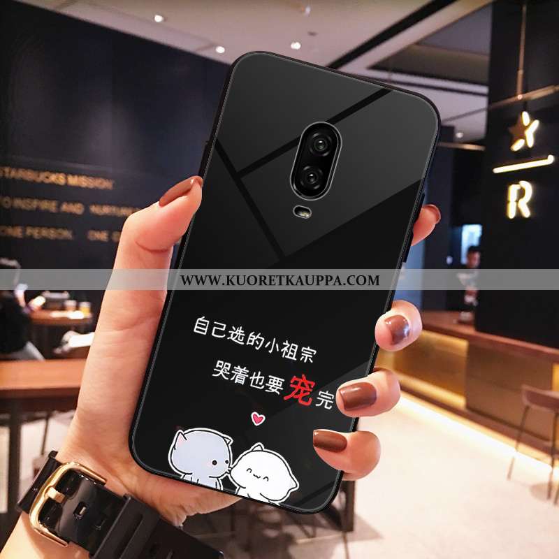 Kuori Oneplus 6t, Kuoret Oneplus 6t, Kotelo Oneplus 6t Lasi Sarjakuva Puhelimen Ihana Silikoni Musta