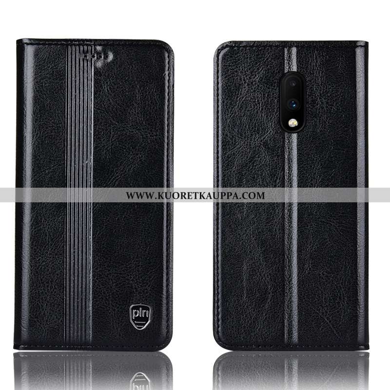 Kuori Oneplus 7, Kuoret Oneplus 7, Kotelo Oneplus 7 Aito Nahka Suojaus Mustat