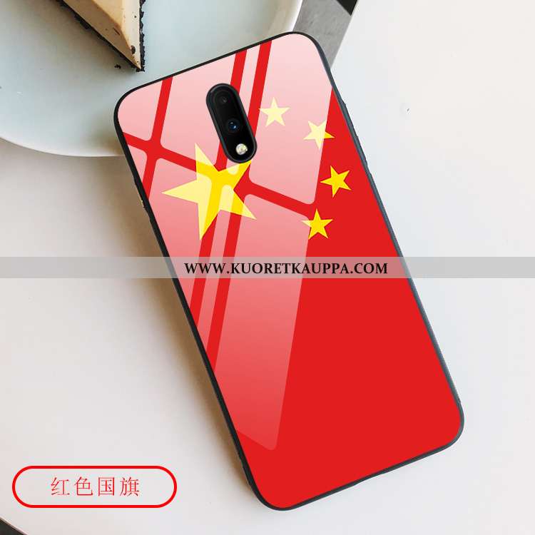 Kuori Oneplus 7, Kuoret Oneplus 7, Kotelo Oneplus 7 Lasi Luova Puhelimen Kiinalainen Tyyli Punainen