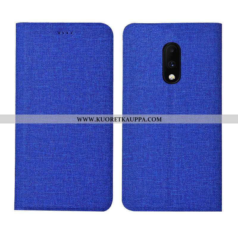 Kuori Oneplus 7, Kuoret Oneplus 7, Kotelo Oneplus 7 Pellava Suojaus All Inclusive Murtumaton Sininen