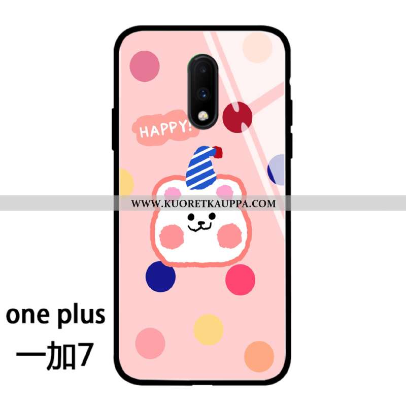 Kuori Oneplus 7, Kuoret Oneplus 7, Kotelo Oneplus 7 Silikoni Suojaus Kustannukset Net Red Lasi Pinkk