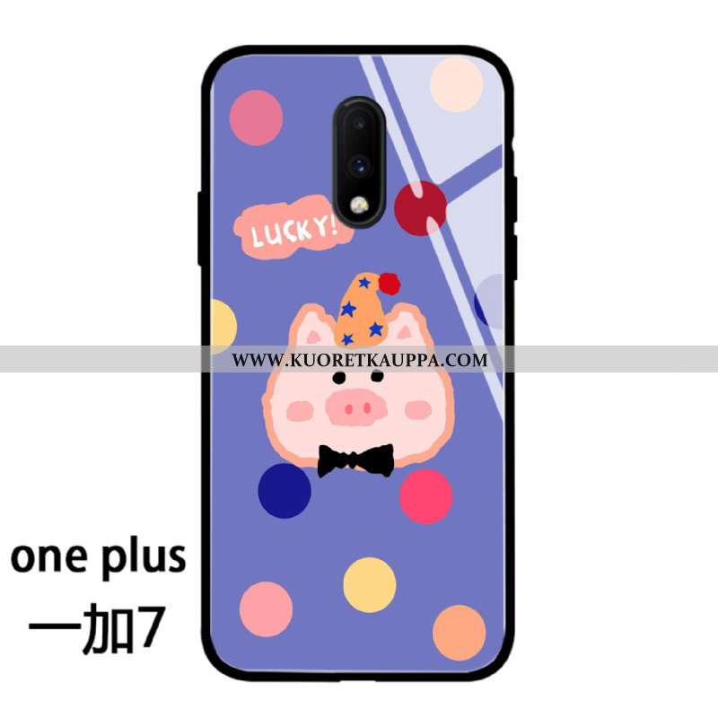 Kuori Oneplus 7, Kuoret Oneplus 7, Kotelo Oneplus 7 Silikoni Suojaus Kustannukset Net Red Lasi Pinkk