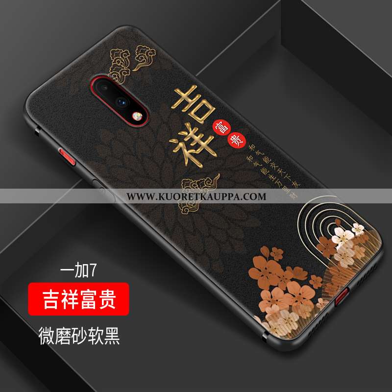 Kuori Oneplus 7, Kuoret Oneplus 7, Kotelo Oneplus 7 Vuosikerta Suuntaus Tyylikäs Suojaus Mustat