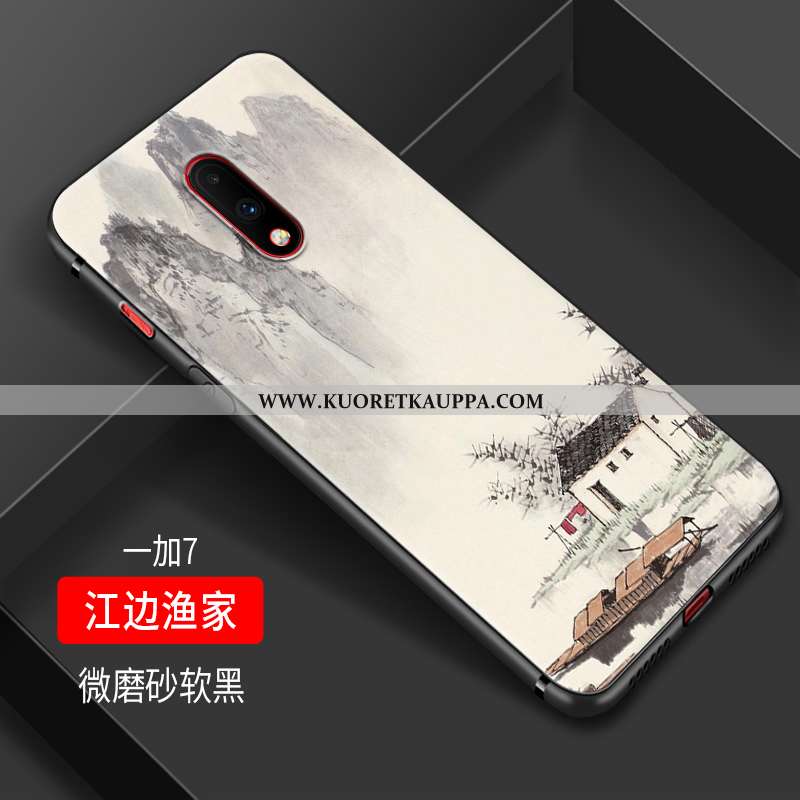 Kuori Oneplus 7, Kuoret Oneplus 7, Kotelo Oneplus 7 Vuosikerta Suuntaus Tyylikäs Suojaus Mustat