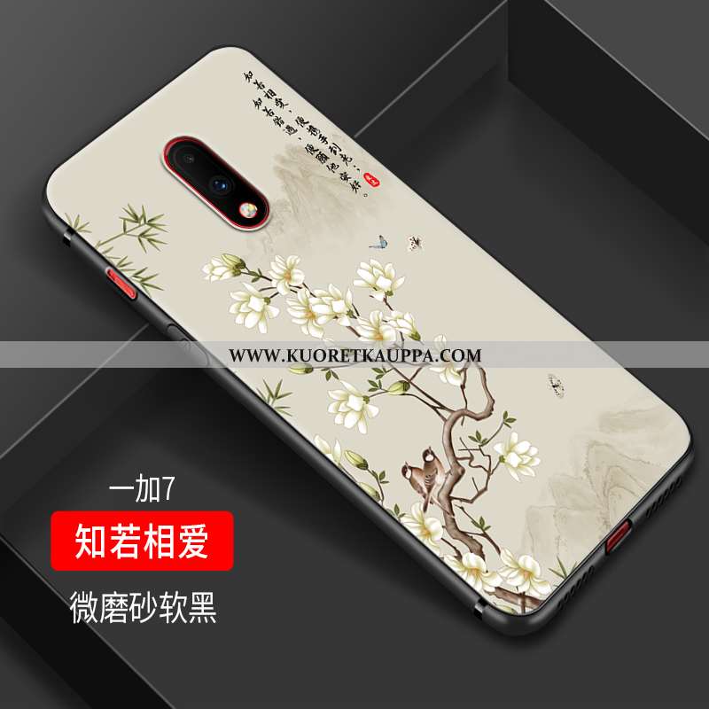 Kuori Oneplus 7, Kuoret Oneplus 7, Kotelo Oneplus 7 Vuosikerta Suuntaus Tyylikäs Suojaus Mustat