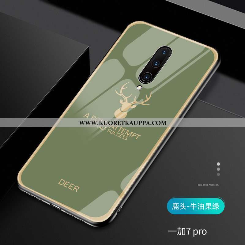 Kuori Oneplus 7 Pro, Kuoret Oneplus 7 Pro, Kotelo Oneplus 7 Pro Ultra Valo Lasi Kulta Net Red Vihreä