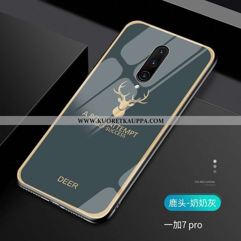 Kuori Oneplus 7 Pro, Kuoret Oneplus 7 Pro, Kotelo Oneplus 7 Pro Ultra Valo Lasi Kulta Net Red Vihreä