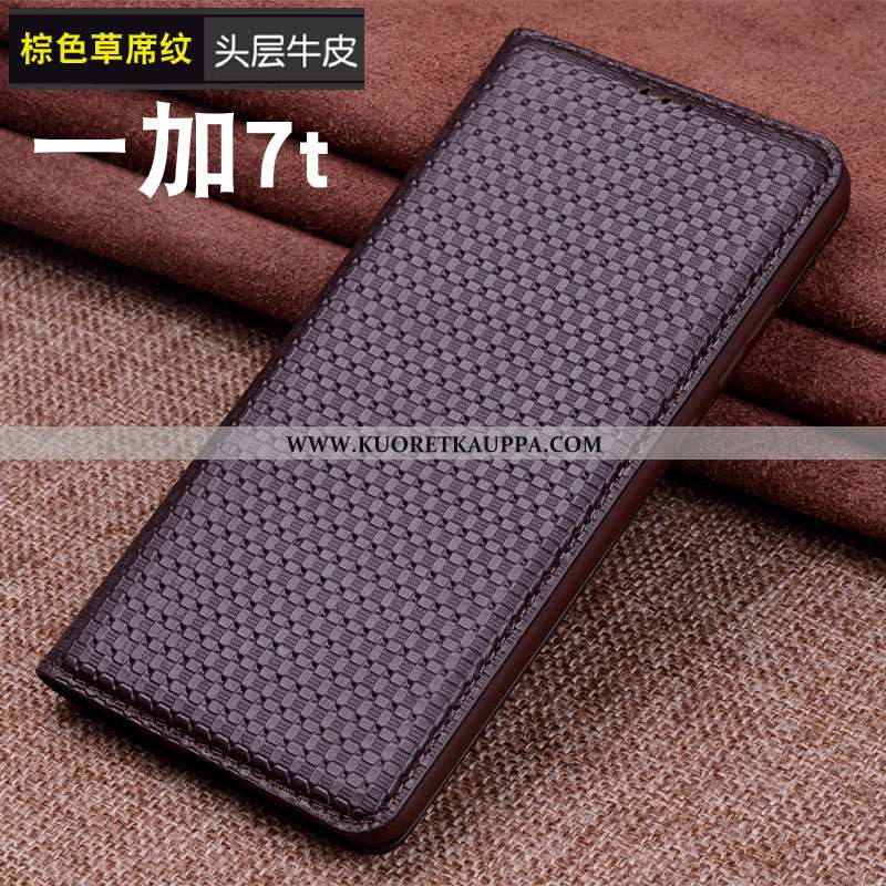 Kuori Oneplus 7t, Kuoret Oneplus 7t, Kotelo Oneplus 7t Aito Nahka Näytönsuojus Suojaus Yksinkertaine