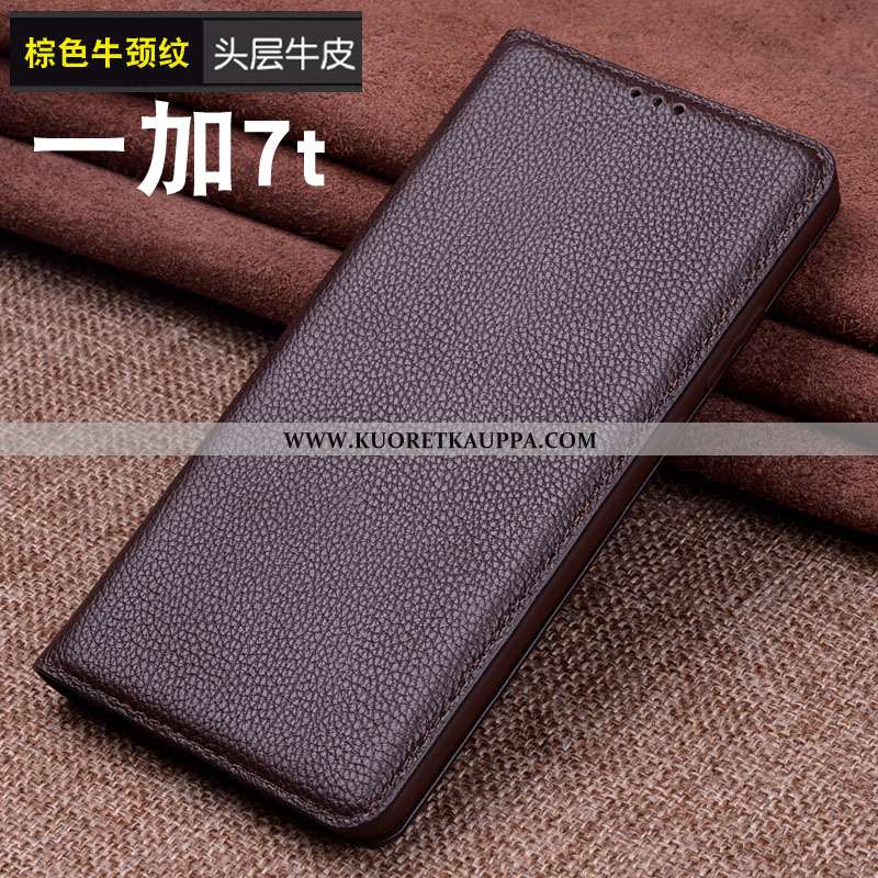 Kuori Oneplus 7t, Kuoret Oneplus 7t, Kotelo Oneplus 7t Aito Nahka Näytönsuojus Suojaus Yksinkertaine