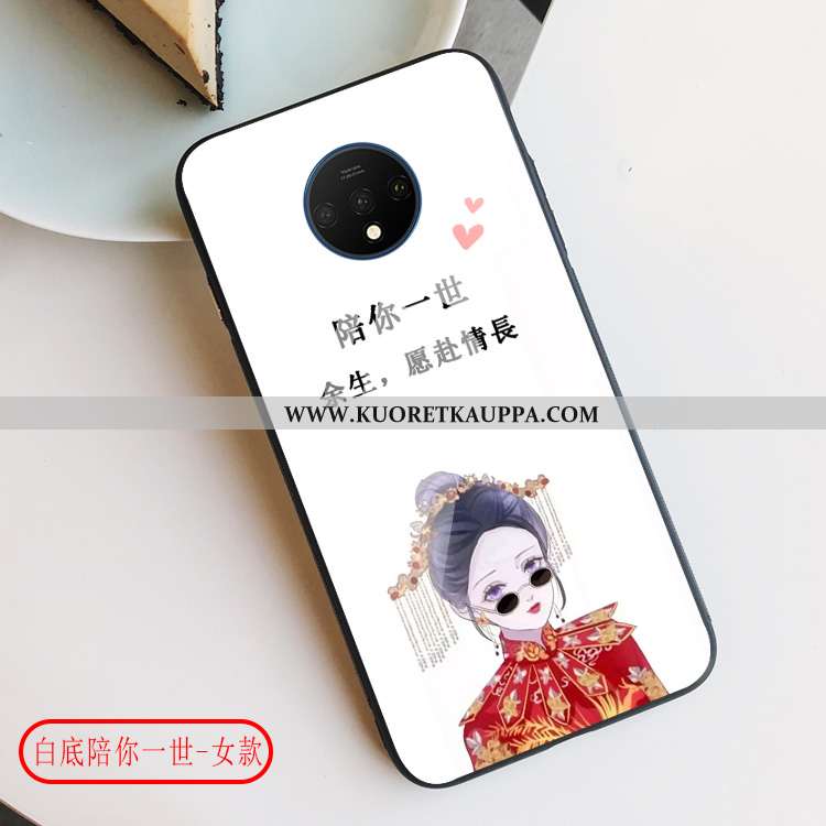 Kuori Oneplus 7t, Kuoret Oneplus 7t, Kotelo Oneplus 7t Luova Suuntaus Lasi Puhelimen Vaalean Valkoin