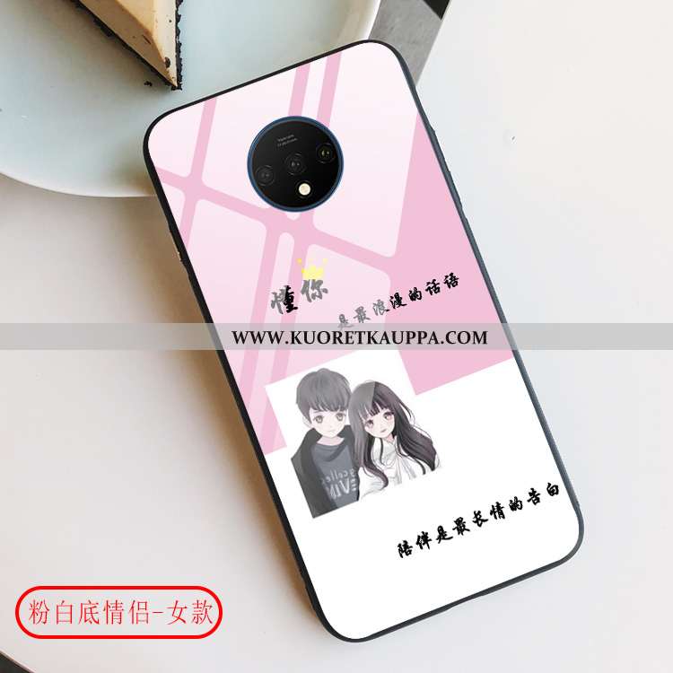 Kuori Oneplus 7t, Kuoret Oneplus 7t, Kotelo Oneplus 7t Luova Suuntaus Lasi Puhelimen Vaalean Valkoin