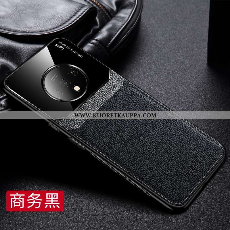 Kuori Oneplus 7t, Kuoret Oneplus 7t, Kotelo Oneplus 7t Nahka Kukkakuvio Musta Silikoni Mustat