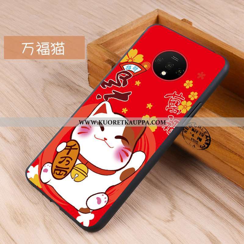 Kuori Oneplus 7t, Kuoret Oneplus 7t, Kotelo Oneplus 7t Pesty Suede Pehmeä Neste Punainen Murtumaton