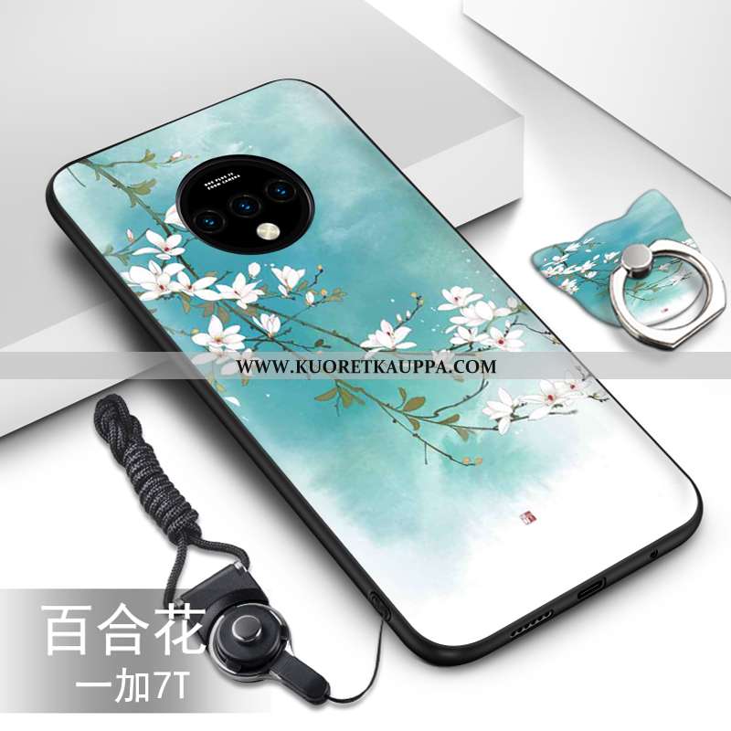 Kuori Oneplus 7t, Kuoret Oneplus 7t, Kotelo Oneplus 7t Silikoni Pesty Suede Valo Net Red Sininen