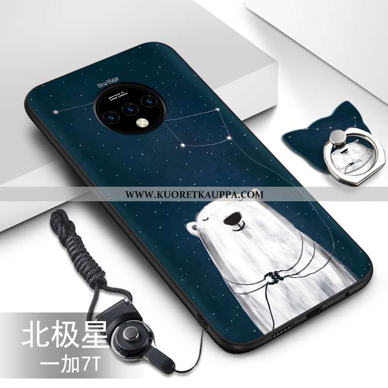 Kuori Oneplus 7t, Kuoret Oneplus 7t, Kotelo Oneplus 7t Silikoni Pesty Suede Valo Net Red Sininen