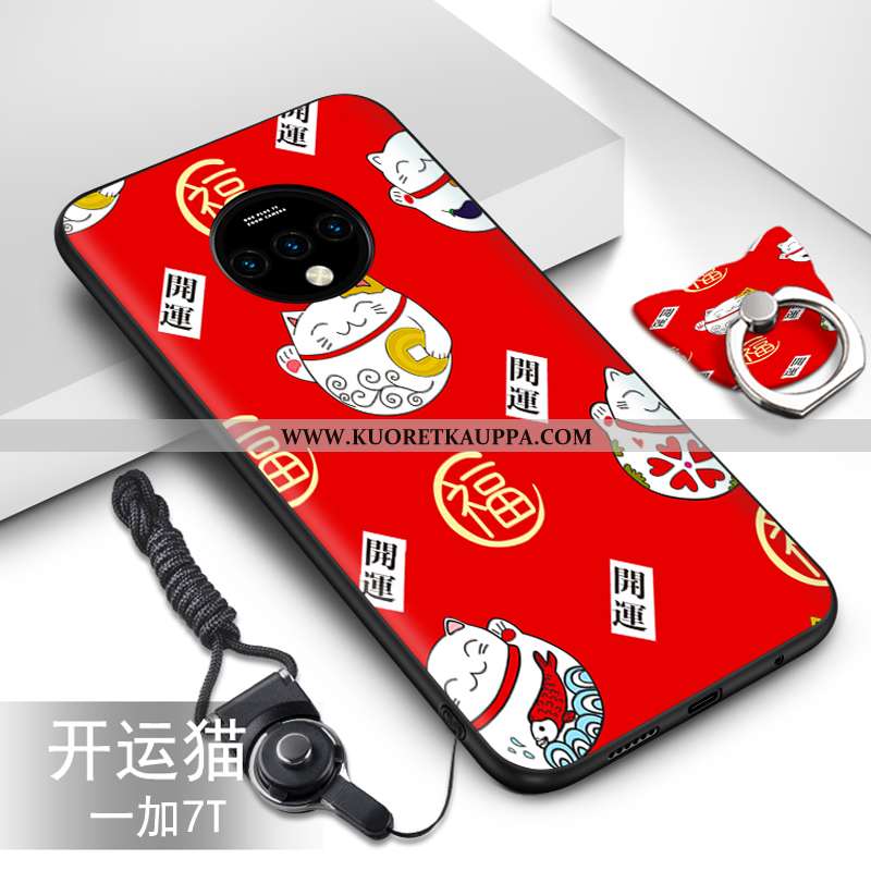 Kuori Oneplus 7t, Kuoret Oneplus 7t, Kotelo Oneplus 7t Silikoni Pesty Suede Valo Net Red Sininen