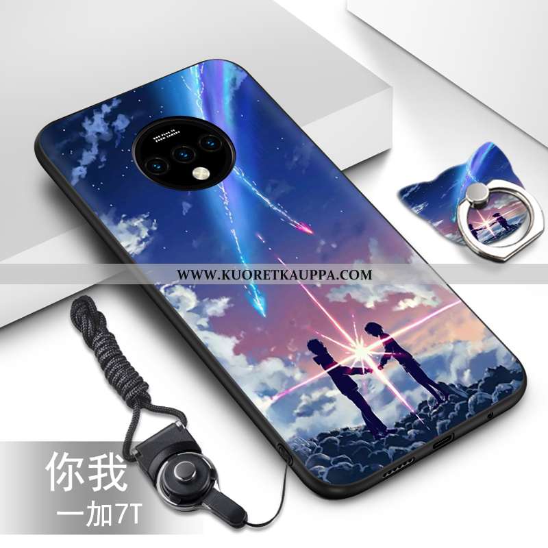 Kuori Oneplus 7t, Kuoret Oneplus 7t, Kotelo Oneplus 7t Silikoni Pesty Suede Valo Net Red Sininen