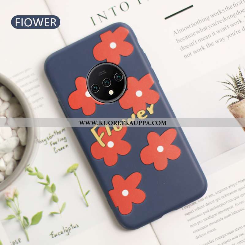 Kuori Oneplus 7t, Kuoret Oneplus 7t, Kotelo Oneplus 7t Silikoni Suojaus Kukka Rakastunut Tummansinis