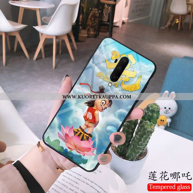 Kuori Oneplus 7t Pro, Kuoret Oneplus 7t Pro, Kotelo Oneplus 7t Pro Lasi Sarjakuva Puhelimen Sininen