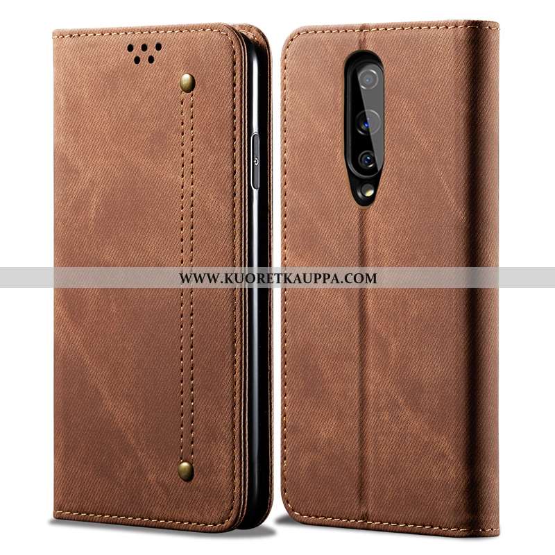 Kuori Oneplus 8, Kuoret Oneplus 8, Kotelo Oneplus 8 Aito Nahka Ultra Simpukka Suojaus Ruskea