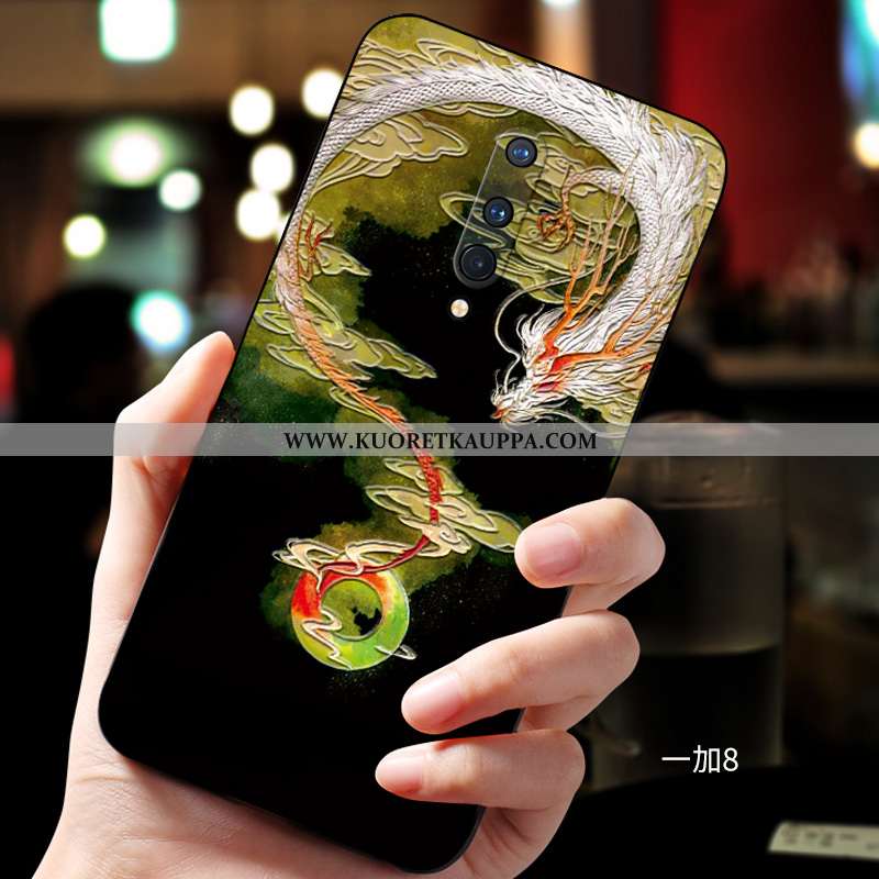 Kuori Oneplus 8, Kuoret Oneplus 8, Kotelo Oneplus 8 Kohokuviointi Suuntaus Muokata Pesty Suede Musta