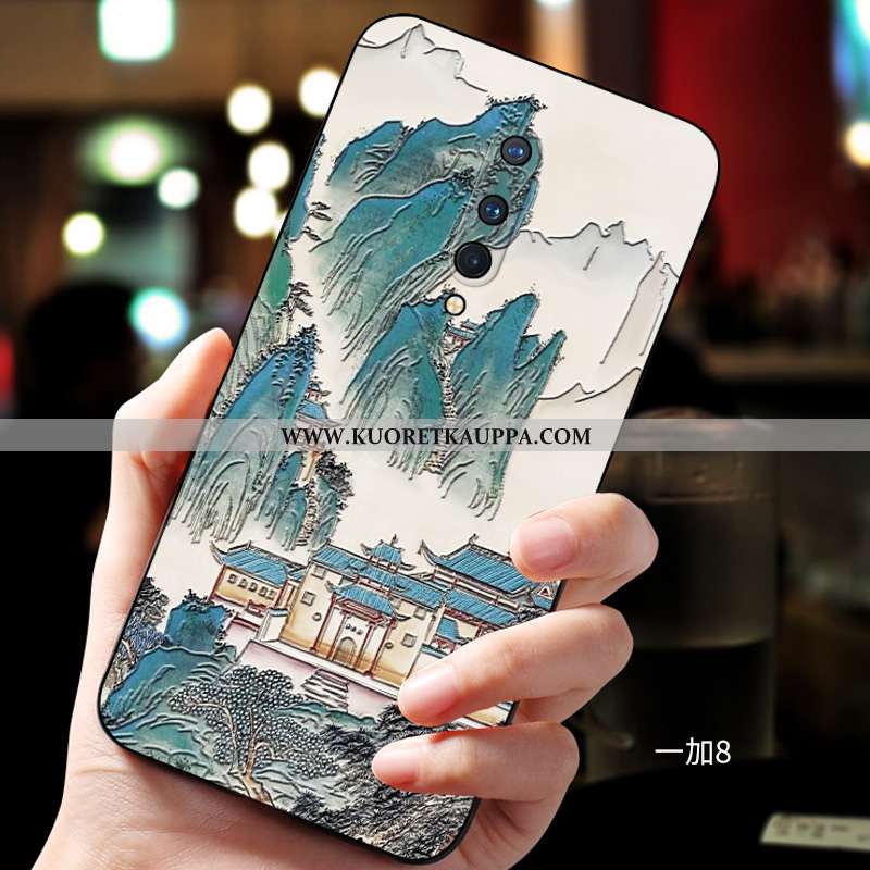 Kuori Oneplus 8, Kuoret Oneplus 8, Kotelo Oneplus 8 Kohokuviointi Suuntaus Muokata Pesty Suede Musta