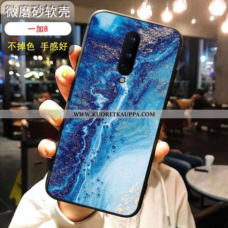 Kuori Oneplus 8, Kuoret Oneplus 8, Kotelo Oneplus 8 Silikoni Pesty Suede Ultra Musta Tuuli Sininen