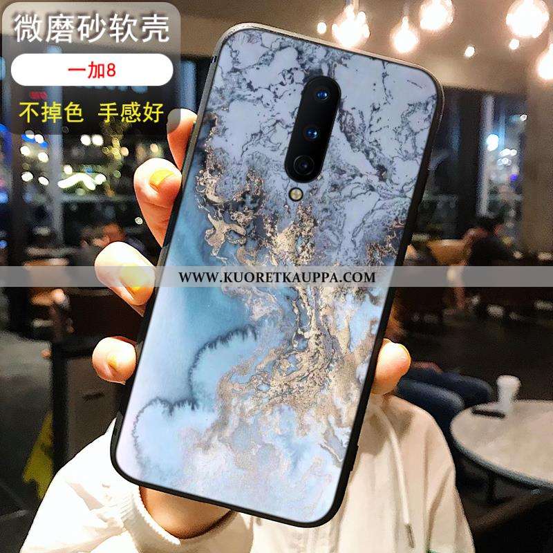 Kuori Oneplus 8, Kuoret Oneplus 8, Kotelo Oneplus 8 Silikoni Pesty Suede Ultra Musta Tuuli Sininen