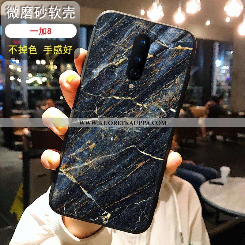 Kuori Oneplus 8, Kuoret Oneplus 8, Kotelo Oneplus 8 Silikoni Pesty Suede Ultra Musta Tuuli Sininen